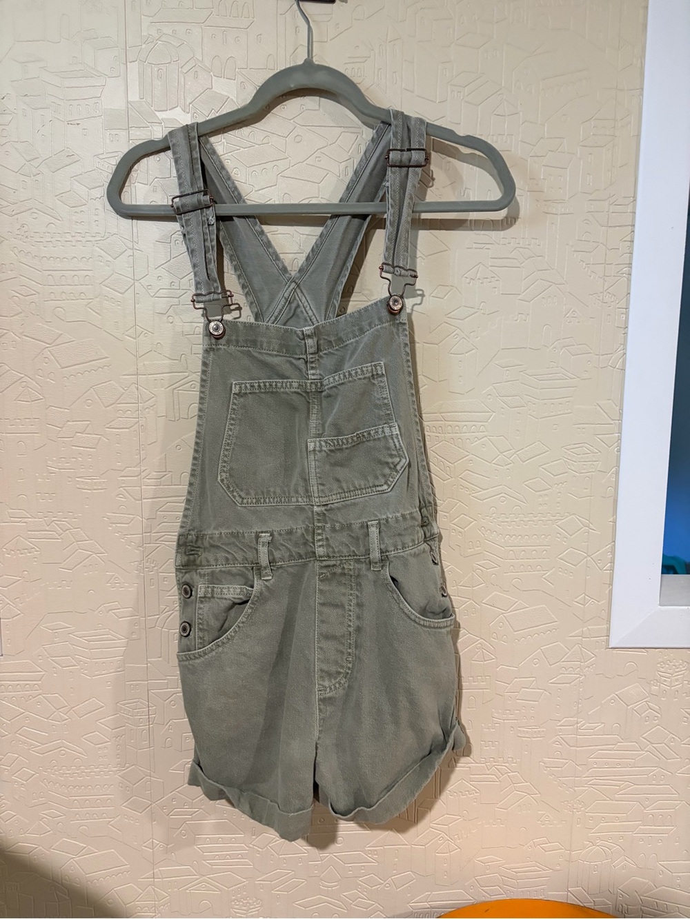 Free People Olive Green Ziggy Shortalls